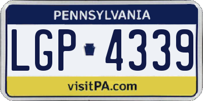 PA license plate LGP4339
