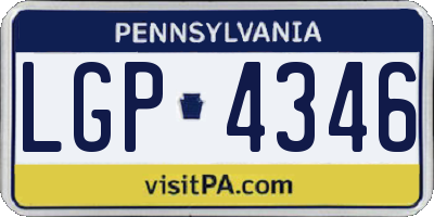 PA license plate LGP4346