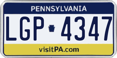 PA license plate LGP4347