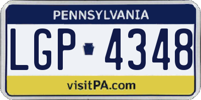 PA license plate LGP4348
