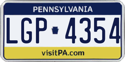 PA license plate LGP4354