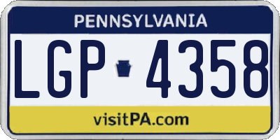 PA license plate LGP4358