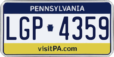 PA license plate LGP4359