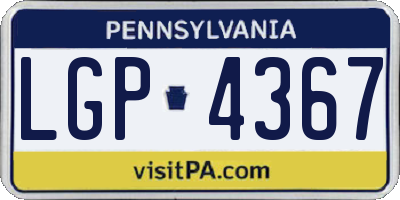 PA license plate LGP4367