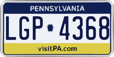 PA license plate LGP4368