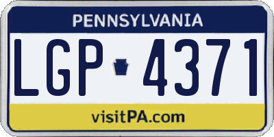 PA license plate LGP4371