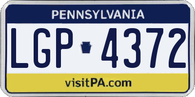 PA license plate LGP4372