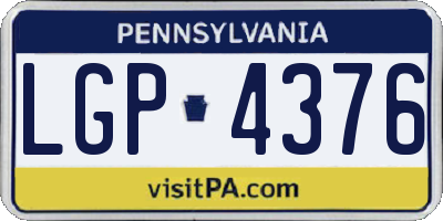 PA license plate LGP4376