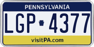 PA license plate LGP4377