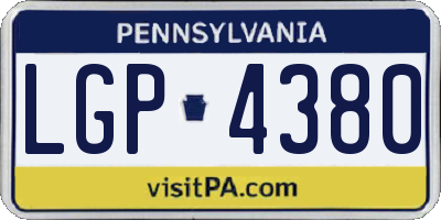PA license plate LGP4380