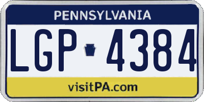 PA license plate LGP4384