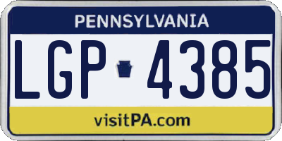 PA license plate LGP4385