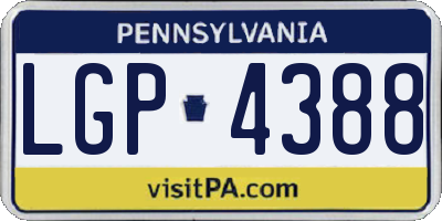 PA license plate LGP4388