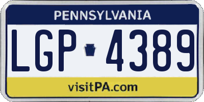 PA license plate LGP4389