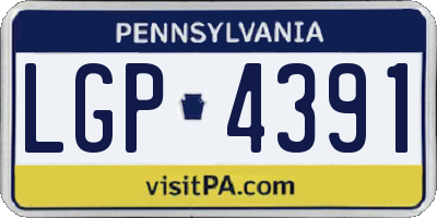 PA license plate LGP4391
