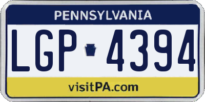 PA license plate LGP4394