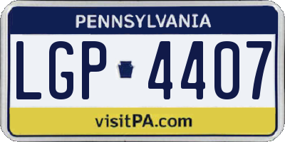 PA license plate LGP4407