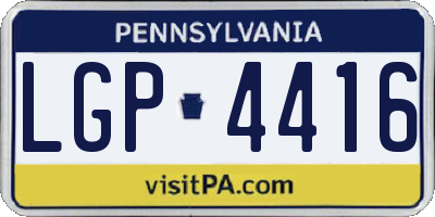 PA license plate LGP4416
