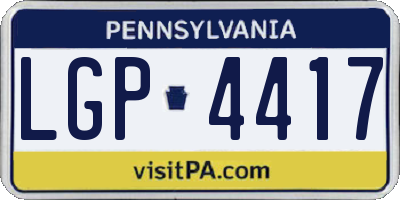 PA license plate LGP4417