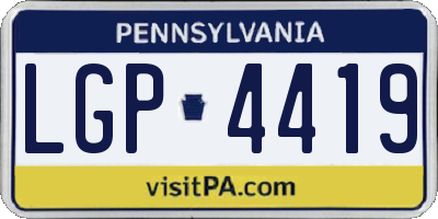 PA license plate LGP4419