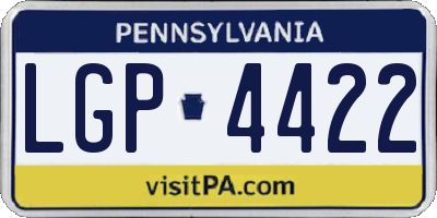PA license plate LGP4422