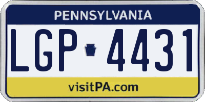 PA license plate LGP4431