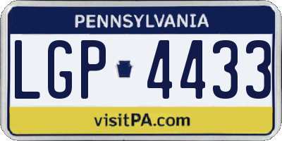 PA license plate LGP4433
