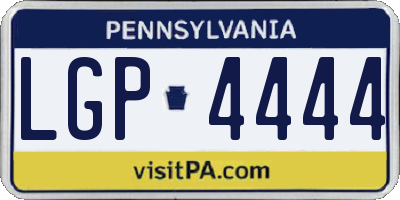 PA license plate LGP4444
