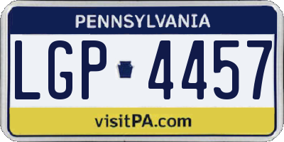 PA license plate LGP4457
