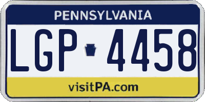 PA license plate LGP4458