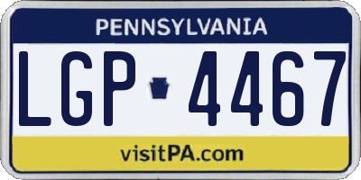 PA license plate LGP4467