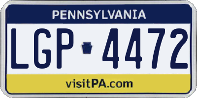 PA license plate LGP4472