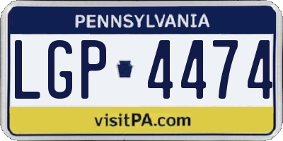 PA license plate LGP4474
