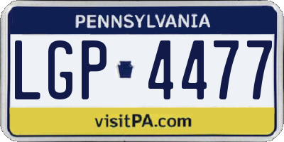 PA license plate LGP4477