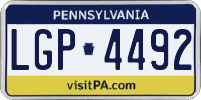 PA license plate LGP4492