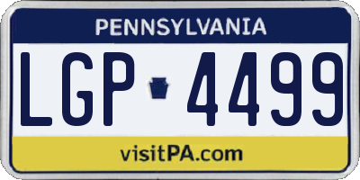 PA license plate LGP4499