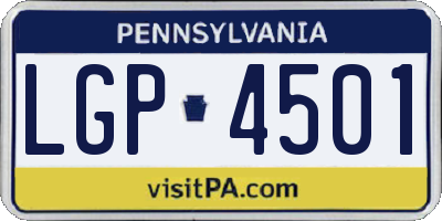 PA license plate LGP4501