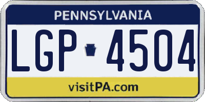 PA license plate LGP4504