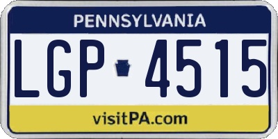 PA license plate LGP4515