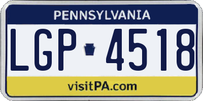 PA license plate LGP4518