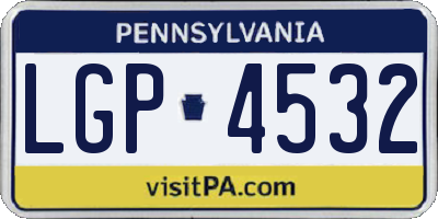 PA license plate LGP4532
