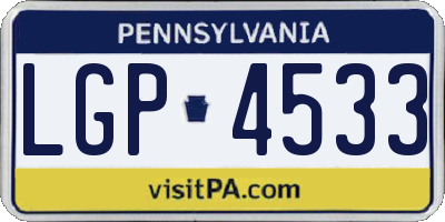PA license plate LGP4533