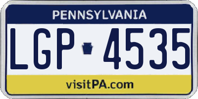PA license plate LGP4535