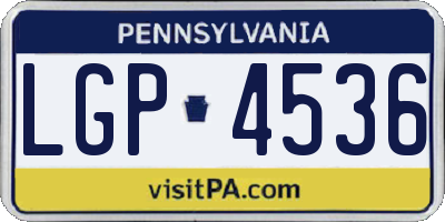 PA license plate LGP4536