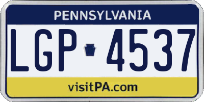 PA license plate LGP4537