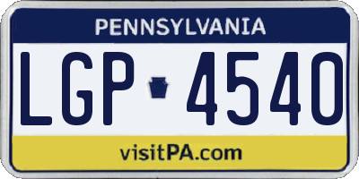 PA license plate LGP4540