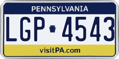 PA license plate LGP4543