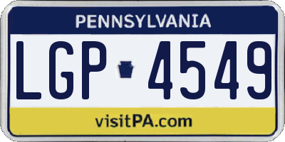 PA license plate LGP4549