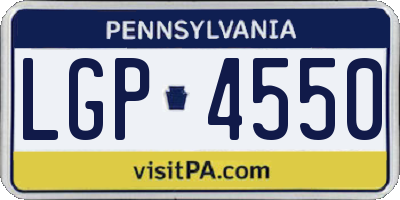 PA license plate LGP4550