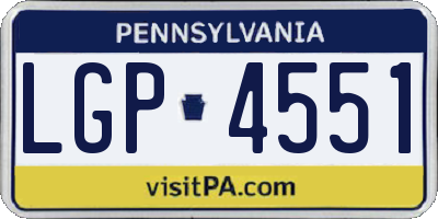 PA license plate LGP4551